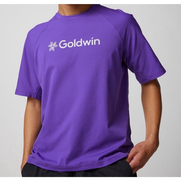 New‎ Goldwin T-Shirt Men Size Small (2) Purple Gorpcore Logo Dry Polygiene - Picture 3 of 7